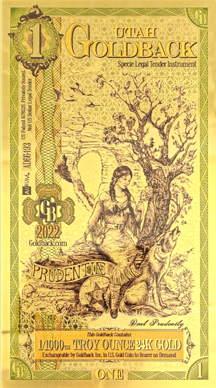 Goldback Notes Troy Oz 24K Gold-Backed Bills