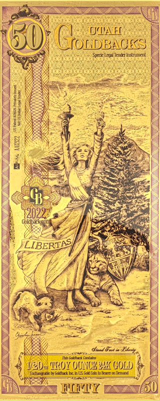 Goldback Notes Troy Oz 24K Gold-Backed Bills