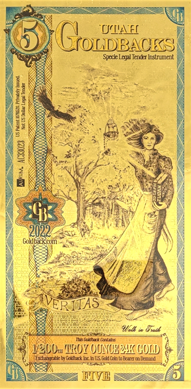 Goldback Notes Troy Oz 24K Gold-Backed Bills