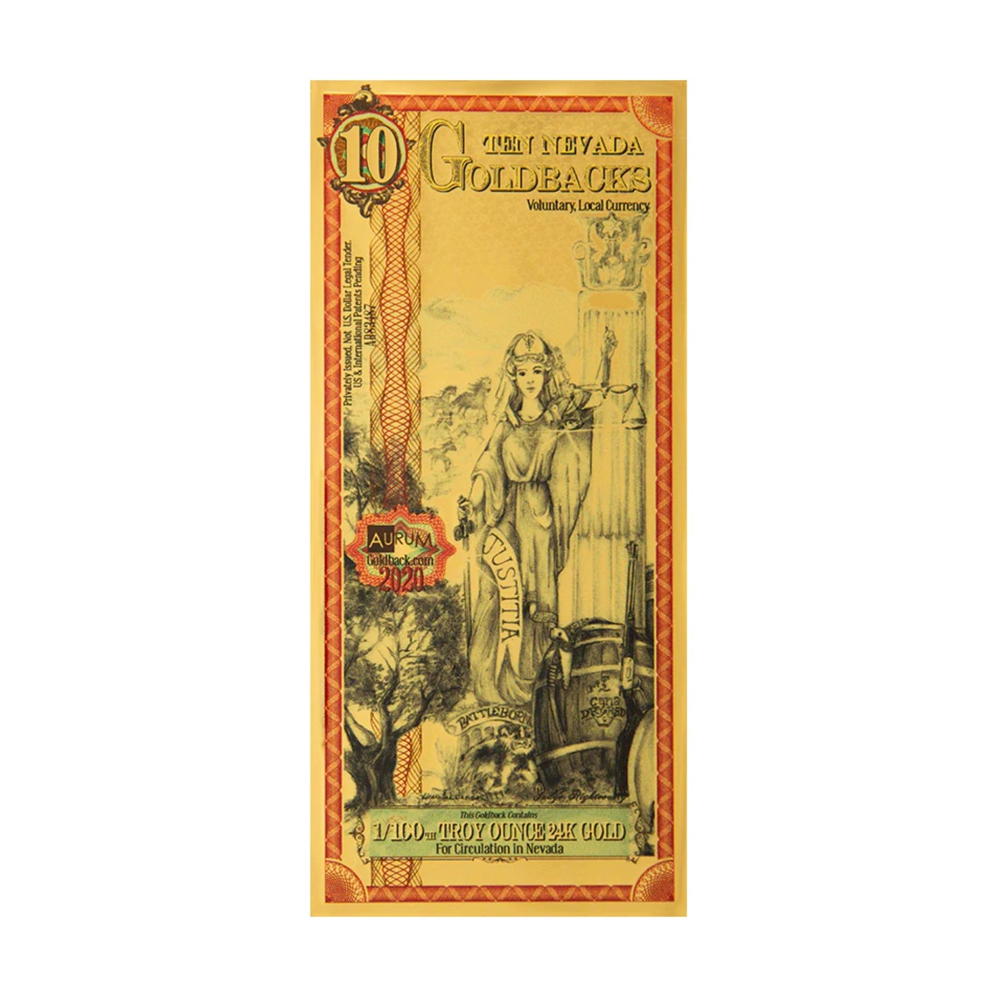 Goldback Notes Troy Oz 24K Gold-Backed Bills