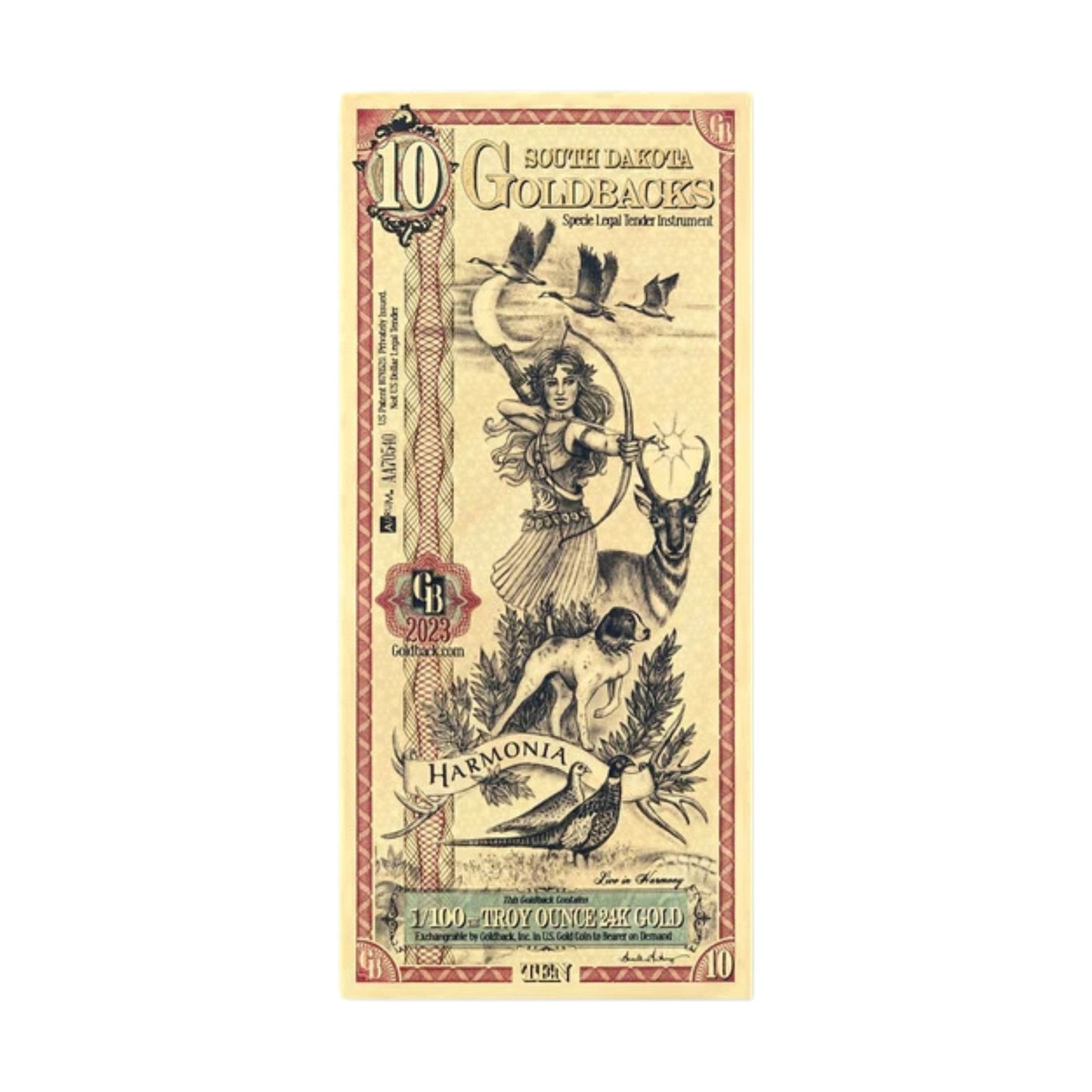 Goldback Notes Troy Oz 24K Gold-Backed Bills